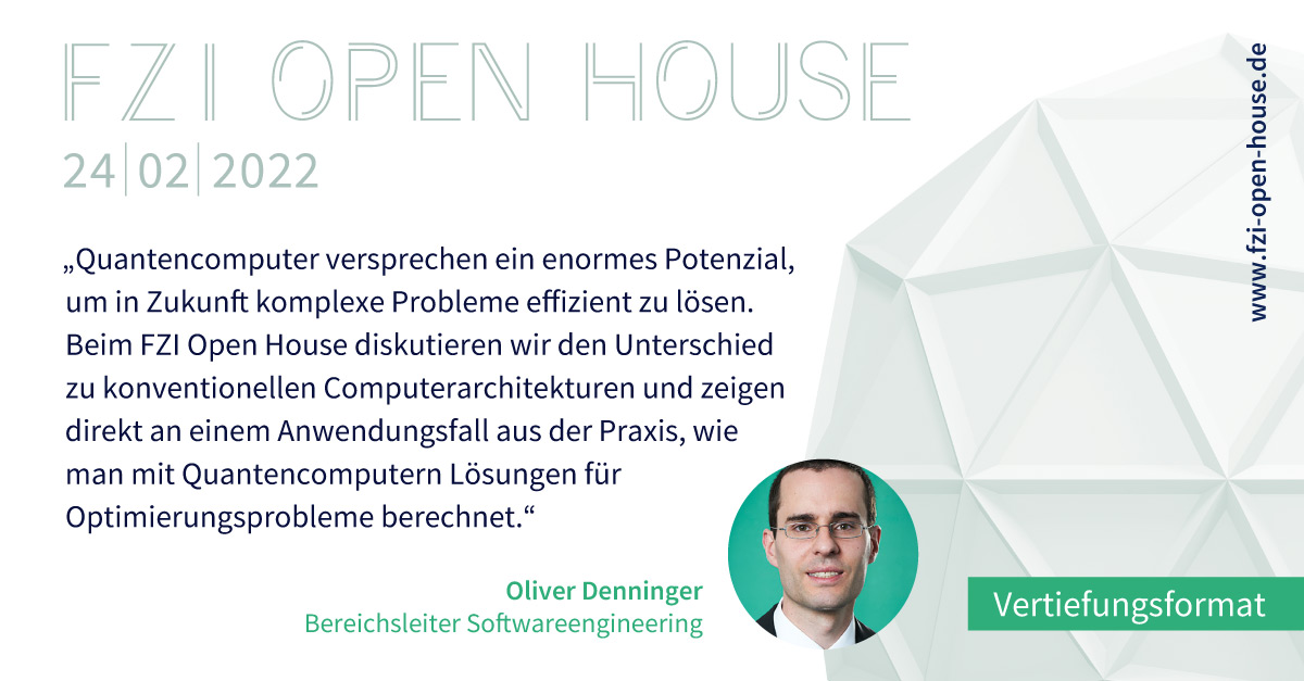 Zukunftstechnologie #QuantumComputing: Unser Vertiefungsformat 2 des #FZIOpenHouse vermittelt nicht nur Grundlagen zum Verständnis von #Quantencomputern, sondern zeigt auch deren zukünftige Entwicklungsmöglichkeiten und beleuchtet Anwendungsperspektiven. 👉fzi-open-house.de