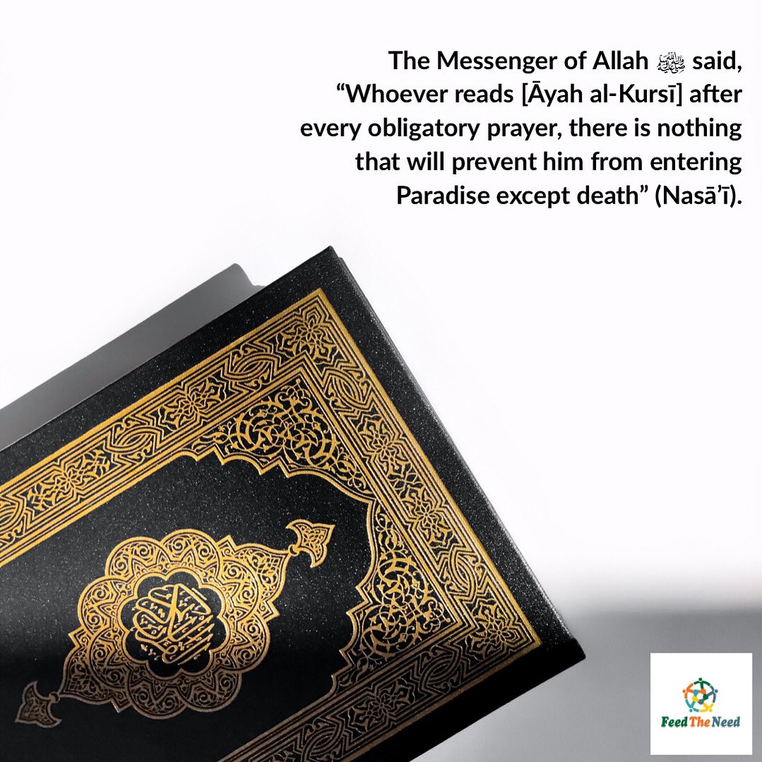 FeedTheNeedOrg's tweet photo. Reciting Ayat al-Kursi after each prayer! #Muslims #Islam https://t.co/0Br1CZcBB1