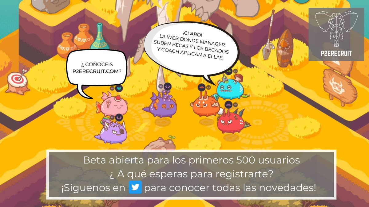 En P2erecruit hemos desarrollado una web donde poner en contactos a managers para ofrecer sus becas, con coachs y becados que apliquen a ellas. 
#AxieInfinity #AxieScholarships <a href="/AxieInfinity_ES/">Axie Infinity en Español</a> <a href="/AxieLima/">Lima.ron</a> <a href="/Jihoz_Axie/">Jihoz.ron</a>