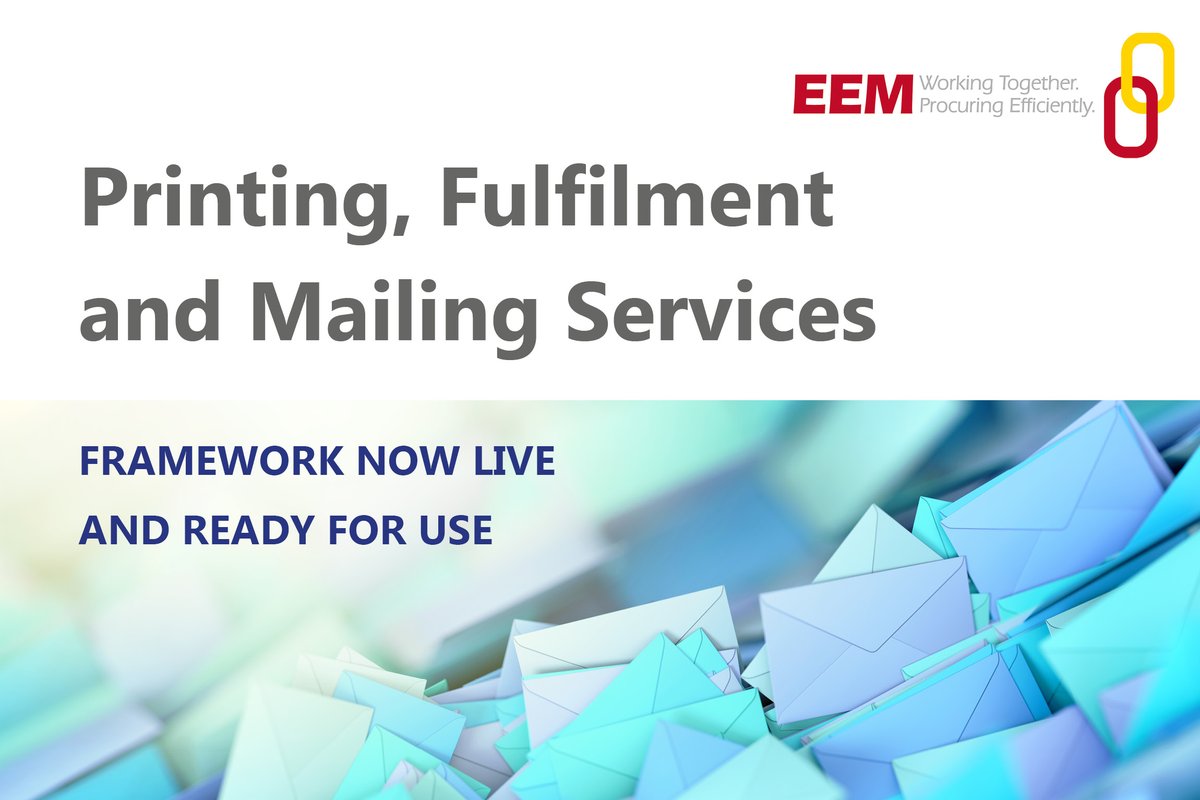 EEMLtd's tweet image. Our new #Printing, #Fulfilment and #Mailing Services framework has arrived! Visit our website and click on the supplier logos for useful case studies, blogs, guides and more: eem.org.uk/frameworks/pri…

For more info contact Roxy@eem.org.uk

 #HybridMail #ManagedServices