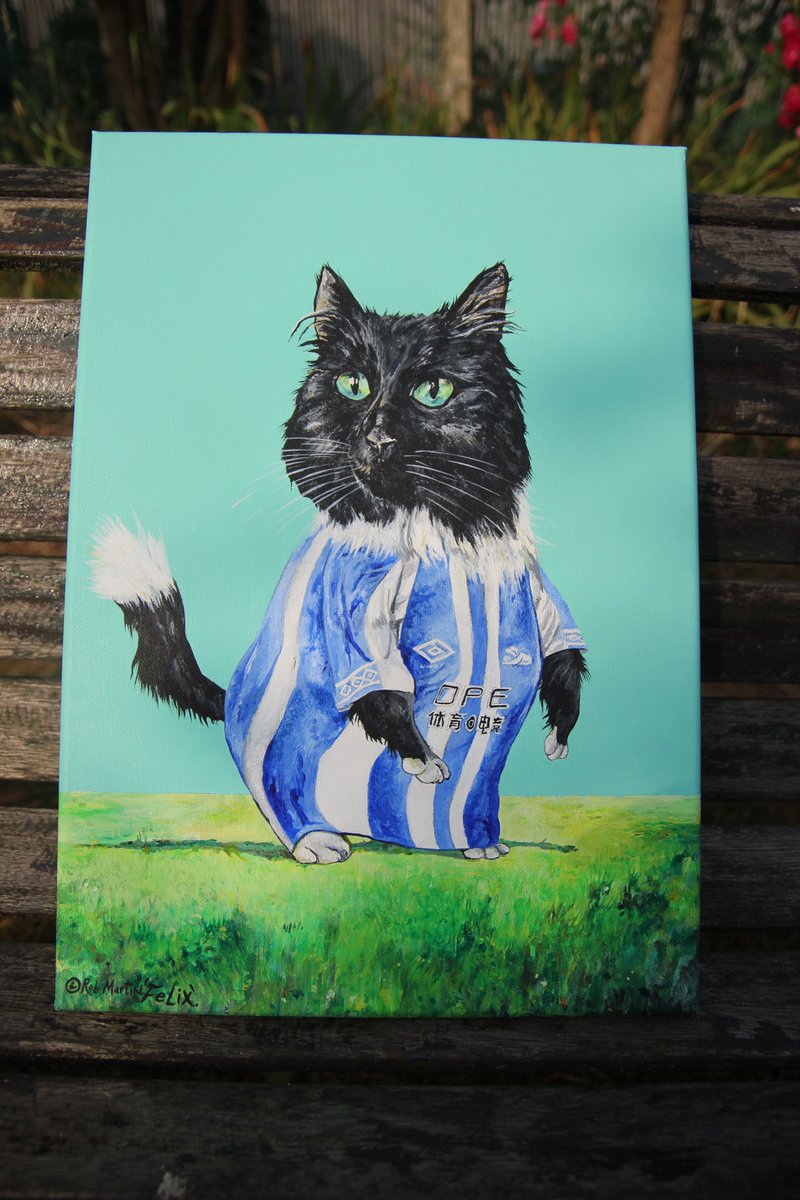I will be selling this painting of Felix in Huddersfield town strip very soon.<a href="/htafc/">Huddersfield Town</a> <a href="/FelixhuddsCat/">Felix and Bolt</a>