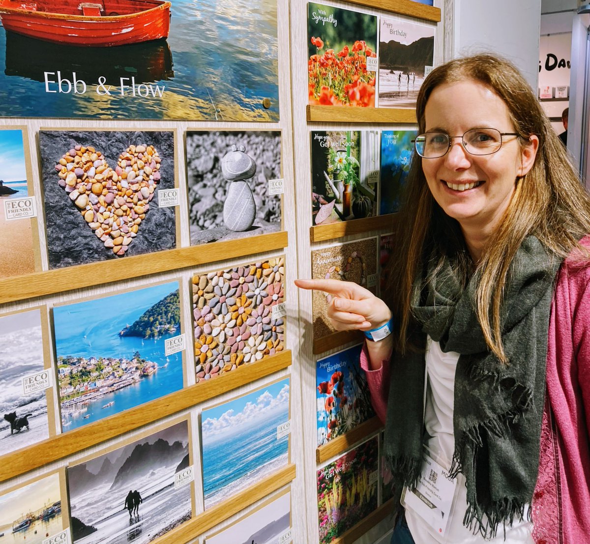 ecofriendlycard's tweet photo. Spring Fair Highlights:
I was very excited as for the first time ever a card featuring something I had created was on display, "Flowers on the beach" in our Ebb & Flow collection. Must admit to doing a happy dance everytime someone ordered it...
#SpringFair2022
@SpringAutFair https://t.co/3EKzmVgxbW