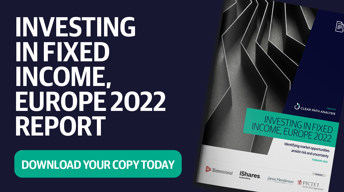 ClearPathAnalys's tweet photo. The Investing in Fixed Income, Europe 2022 report is now available to download for free: https://t.co/ArlnJgepq7
With special thanks to our sponsors @PictetAM, Dimensional, @iShares, @JanusHenderson and our valued report contributors. https://t.co/tkrPvOWC8R