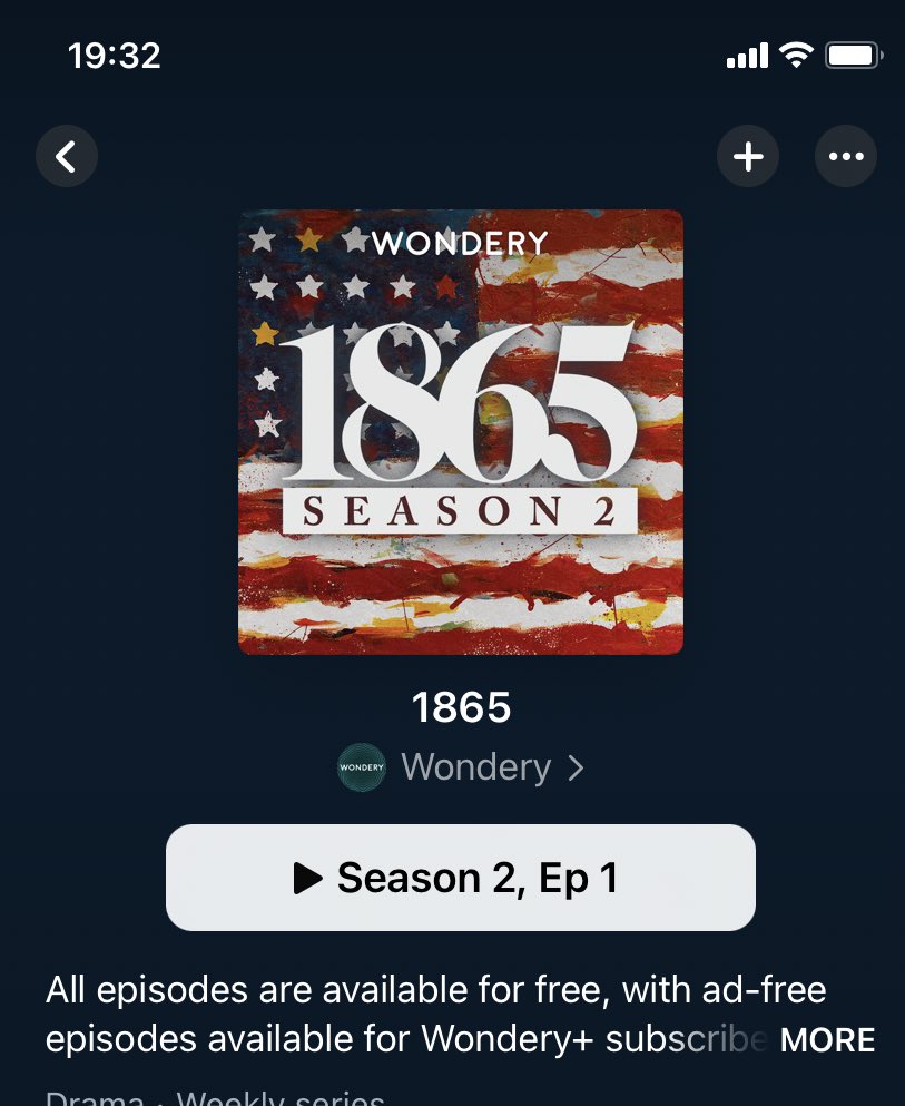 How did I miss that there is a new season of Wondery 1865? Can’t wait to listen to this on my commute in the morning.
