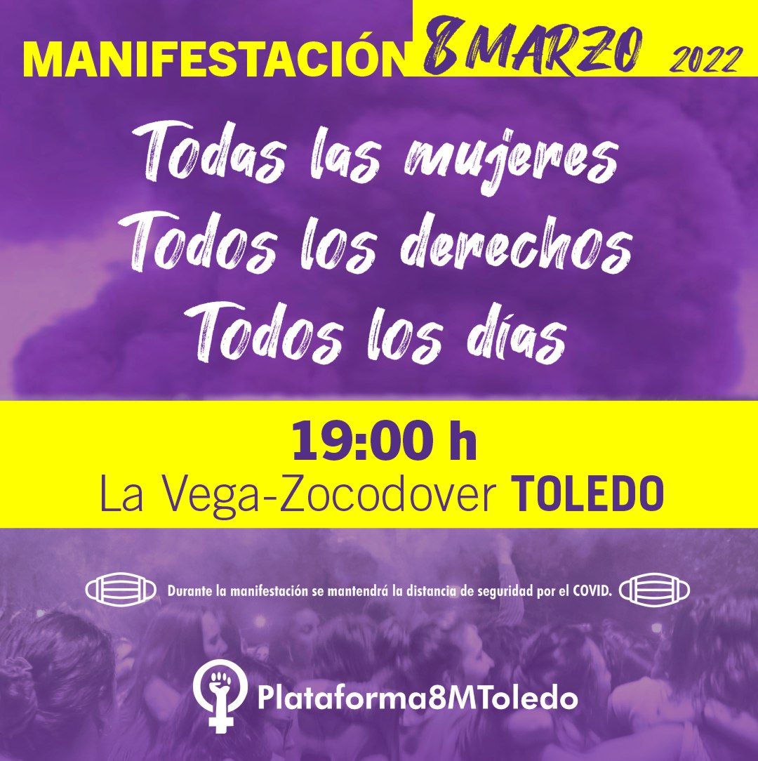 8m_toledo's tweet photo. Se viene el 8 de Marzo...
Os dejamos la información de la Vídeo Grabación del 6 de Marzo y la Manifestación del 8M en Toledo.

Más adelante iremos ampliando la información...

#8M2022
#8M
#VivaLaLuchaDeLasMujeres

https://t.co/61viaeIL0R https://t.co/vcs3IeLZaq