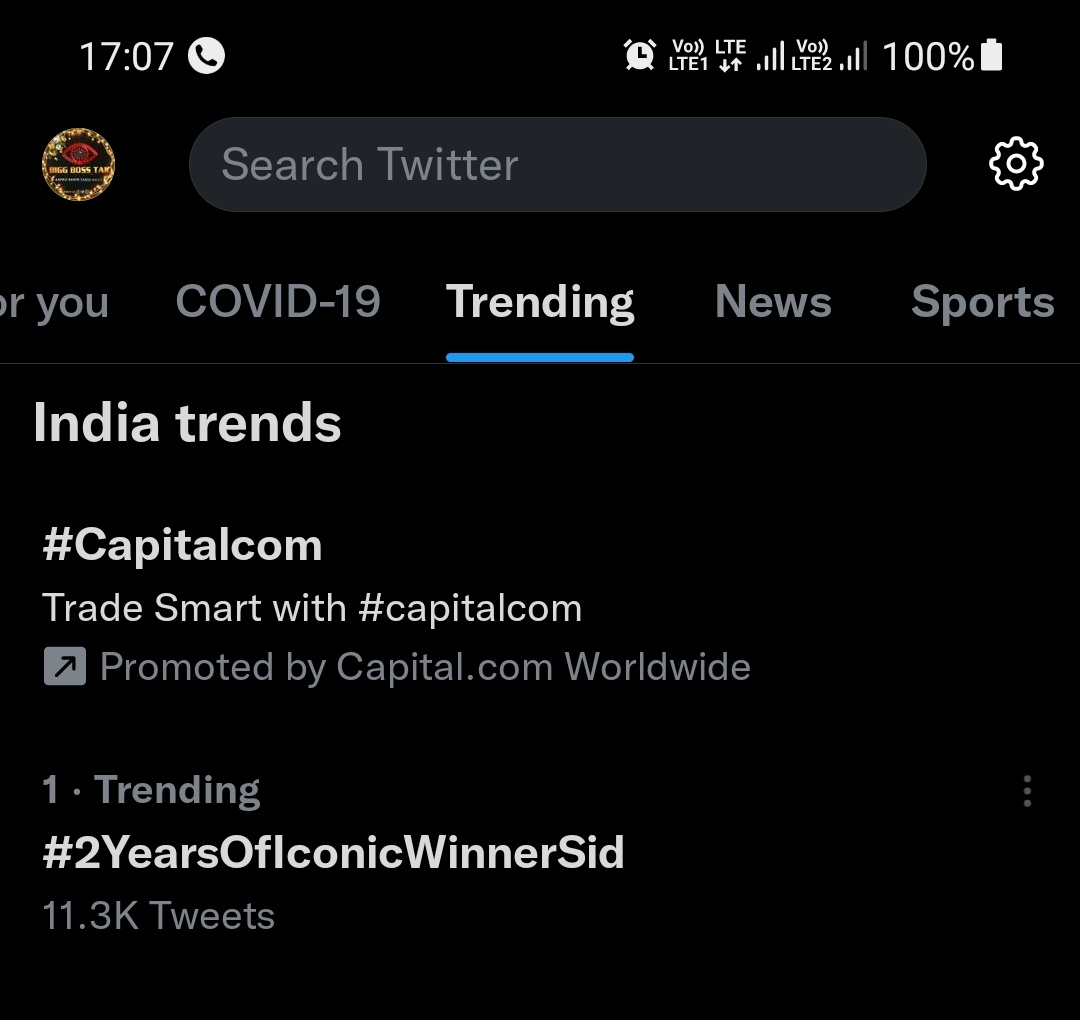 BiggBoss_Tak's tweet photo. And within few minutes of announcing the trend, #2YearsOfIconicWinnerSid is TRENDING at the No.1 Position on Twitter India. The position of our KING #SidharthShukla https://t.co/n5mZJ9RbRe