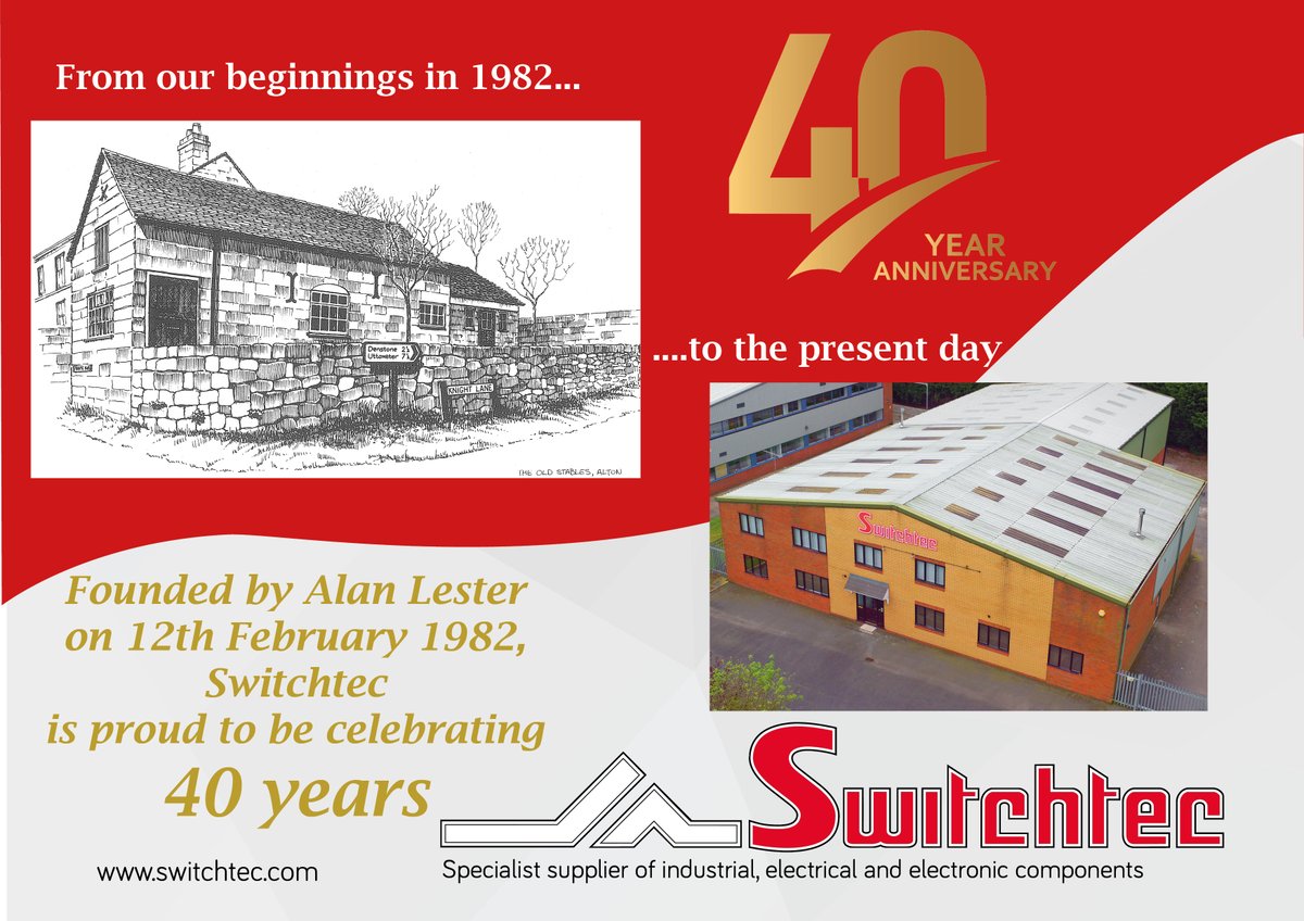 So this week is a big week for Switchtec Ltd. We are really proud to be celebrating our 40th year in business🎈🍾🥂
We would like express our thanks to all our customers, distributors and suppliers for their continual support and look forward to many more years to come!!