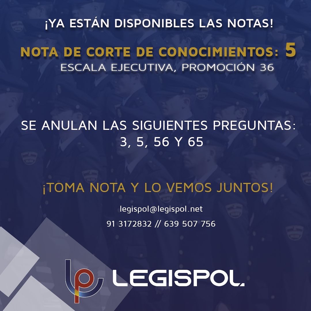 Acad_Legispol's tweet photo. ❗️Día de #notas para los #opositores de #EscalaEjecutiva❗️Se pueden consultar con tus datos 📌 https://t.co/nUYU9K4Pk3 En las 📷 tienes toda la información 👇🏻Enhorabuena 🎉 a los que seguís en el proceso, ¡a por todas!Seguimos #trabajando, no vale desanimarse 💪🏻 #oposicionescnp https://t.co/baKu7qkhNo
