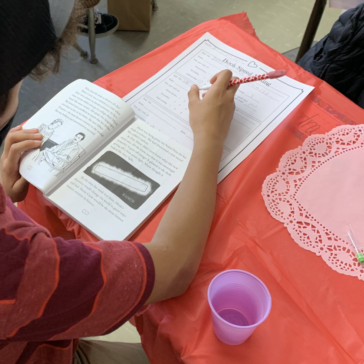 Book Speed Dating on Valentine’s Day always results in a lot of giggles, AND a lot of students discovering their “perfect reading match!” 📕❤️ #bookpusher