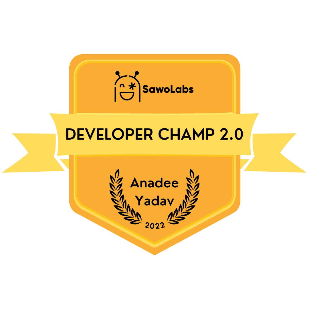 Anadee11_'s tweet photo. I'm glad to announce that I have been selected as a Developer Champ @SawoLabs.
A huge thanks to the team @Meghna__Das_ @chhaviGG @anirudhw2 @sonichigo1219 .
#developerchamp https://t.co/NCXRJi45s3