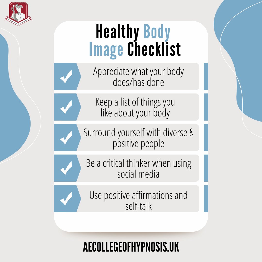 AdamEason's tweet photo. Having a healthy body image can contribute to having a positive self-image. You might like to develop this checklist, but hopefully it'll help you be vigilant about how you perceive your body.
#healthybodyimage #bodypositive https://t.co/3xUL7XWShz
