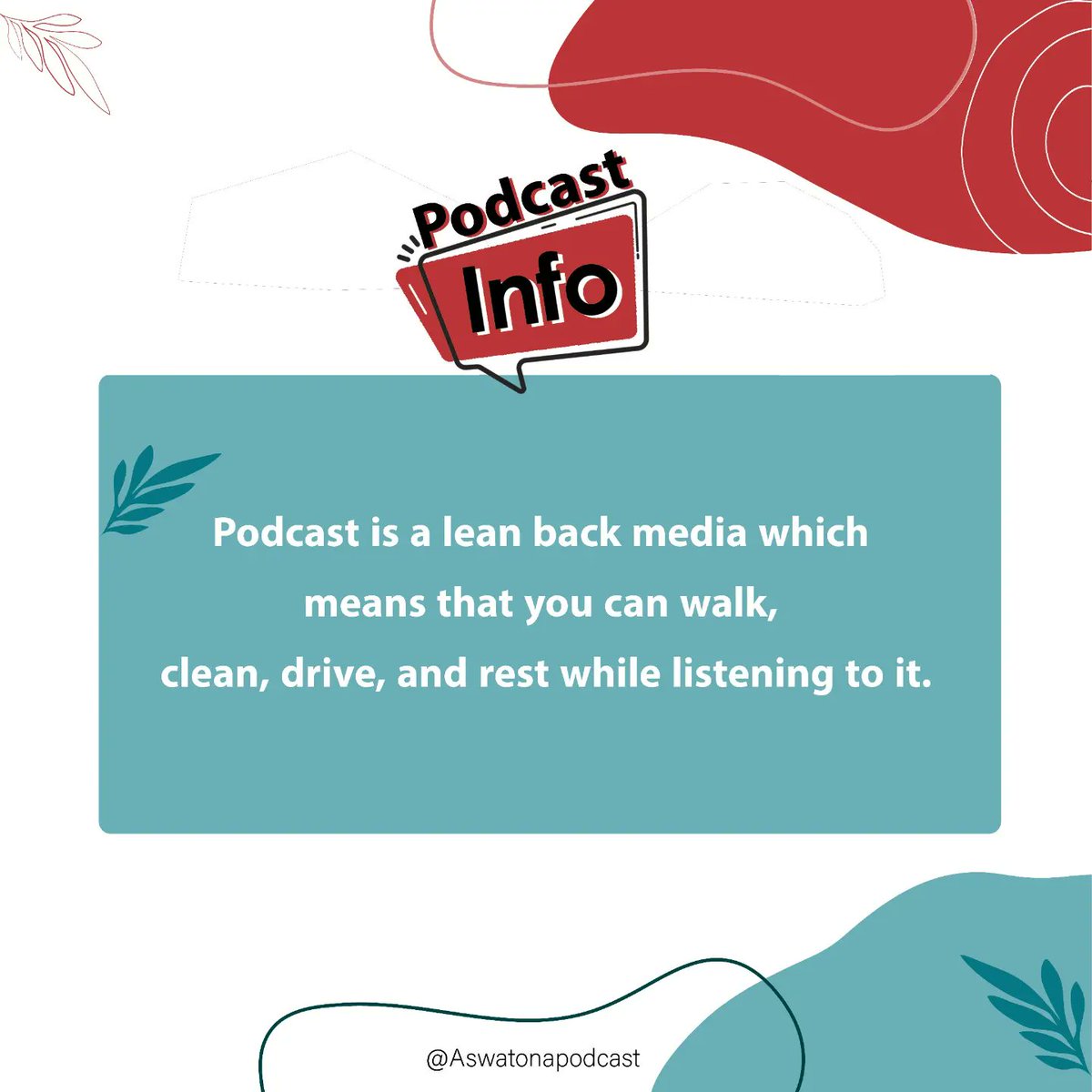 AswatonaP's tweet photo. ما معنى جملة " البودكاست وسط صديق" ؟
#aswatonapocast #podcastaswatona #aswatonaprogram #podcastinfo 
#اصواتنا_بودكاست #بودكاست_أصواتنا https://t.co/x0YxlXLmaH