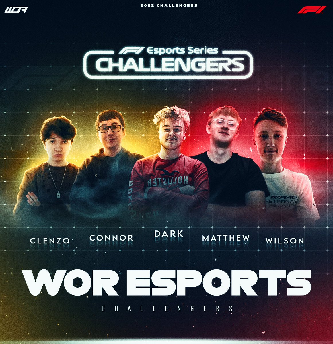 #WORF1 | #F1Esports Challengers

Good luck to our Xbox drivers for the 3rd event of #F1Esports Challengers! 🔥

👊 @WOR_Wilson
👊 @WOR_ConnorR
👊 @WOR_Matthew
👊 @clxnzo
👊 @Ryan___Jacobs 

You got this guys, go and smash it! ❤️