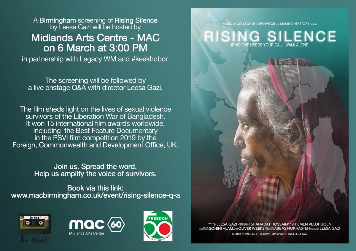 We're absolutely delighted to be working alongside <a href="/LeesaGazi/">Leesa Gazi লীসা গাজী</a> &amp; <a href="/Freedom5016/">Freedom50</a> where we'll be hosting a series of events showcasing the Birongona Women as our 50th story in our #KeeKhobor collection. Book your tickets here bit.ly/3JqABcY