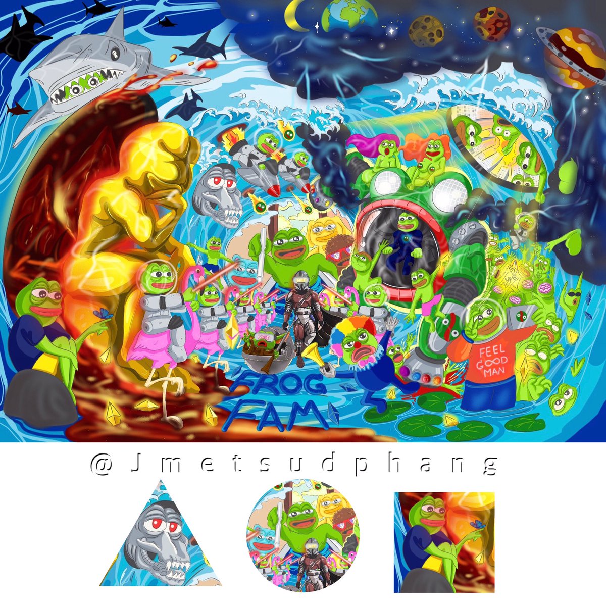 🌏🪐💫Pepe metaverse🌟✨🌈

In Pepe’s metaverse world,Floods, volcanic eruptions, epidemics, zombies, Pepe is still happy.  because Pepe is  feel good man

 foundation.app/@Jmetsudphang/…

#pepethefrog #PepeFam #pepefrog #FrogFam #NFTTHAILAND #NFTCommunity #jagged