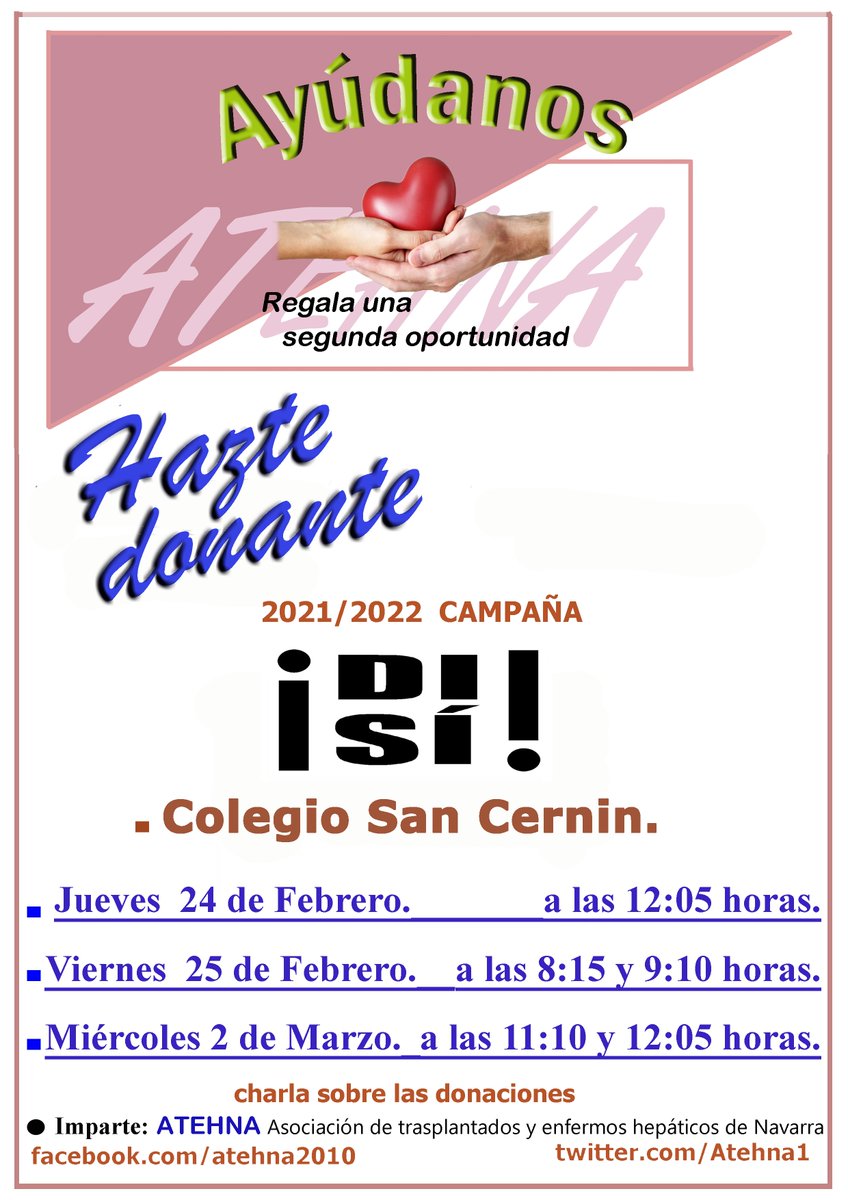ATEHNA1's tweet photo. El 24 y 25 de este mismo mes y el 2 de Marzo en el Colegio San Cernin de Pamplona. https://t.co/JgMGWJ22n6