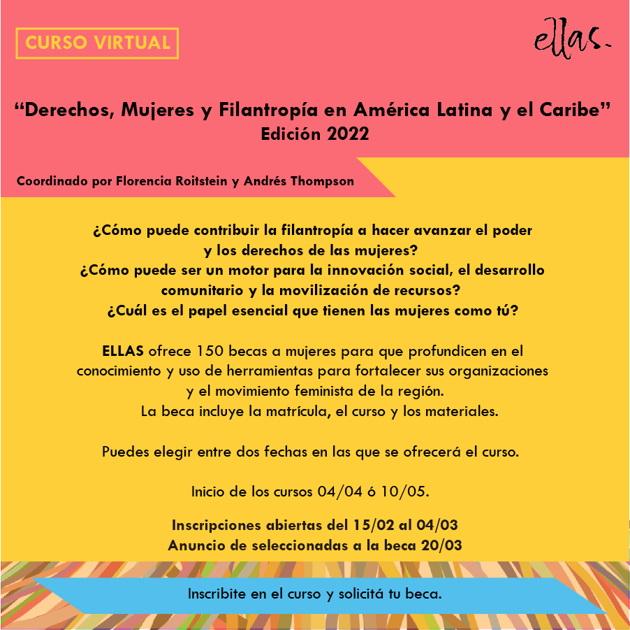 EllasFilantropi's tweet photo. Lanzamos el primer curso de la Escuela Latinoamericana de Filantropía Feminista y Comunitaria

Mirá más sobre la Escuela:  https://t.co/MokeMOZrU7 

Inscribite en el curso y obtené tu beca:  https://t.co/RtoxXbNQF5

Descargá el programa: https://t.co/bxiHeHqQsk https://t.co/bUeCXSknpk