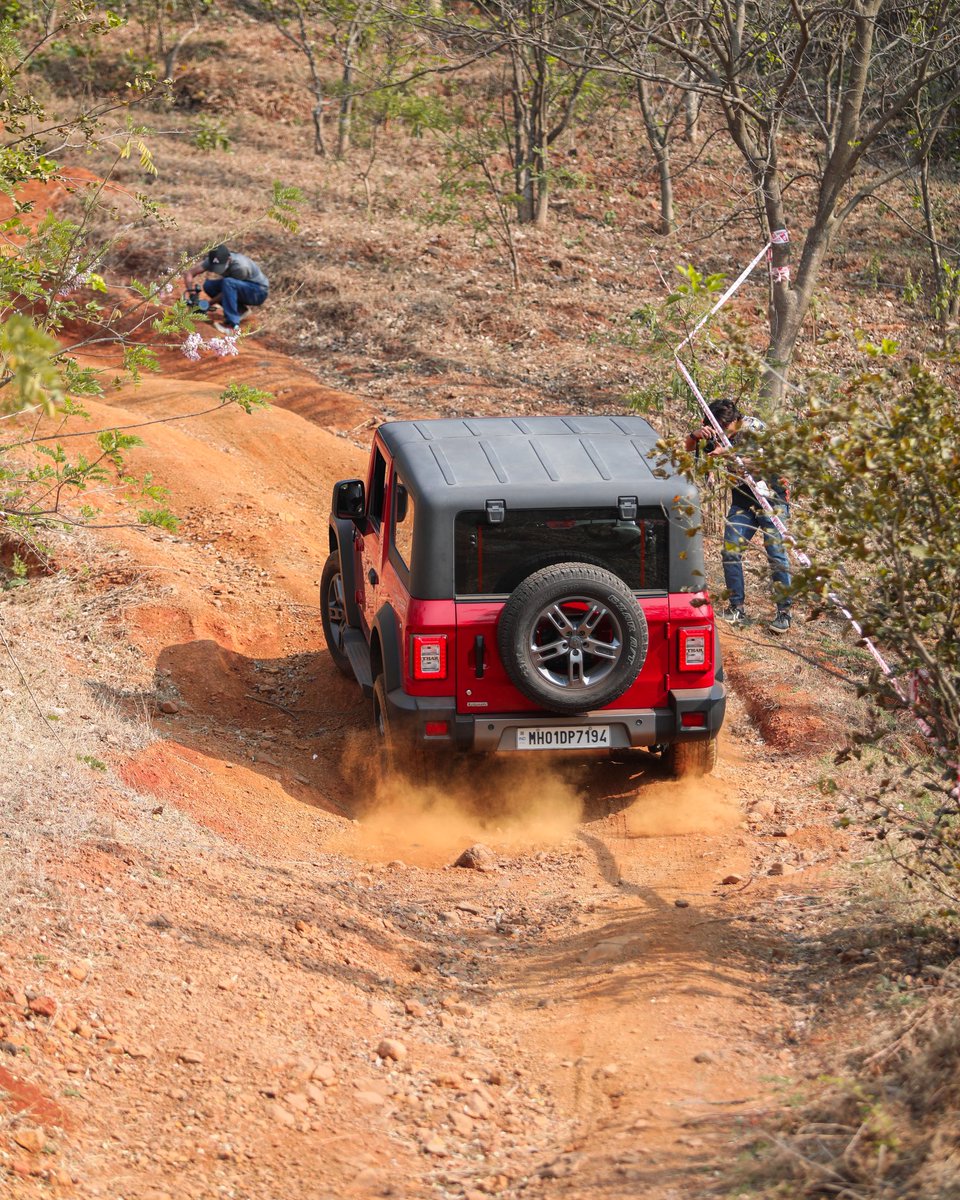 The #AllNewThar with its punchy mStallion TGDI engine leaves everything in the dust. At Mahindra's Off-Road Academy, the 150 horses on tap were put to great use in easily navigating the tricky terrain. #ExploreTheImpossible #MahindraThar #TharFilmChallenge @Mahindra_Thar