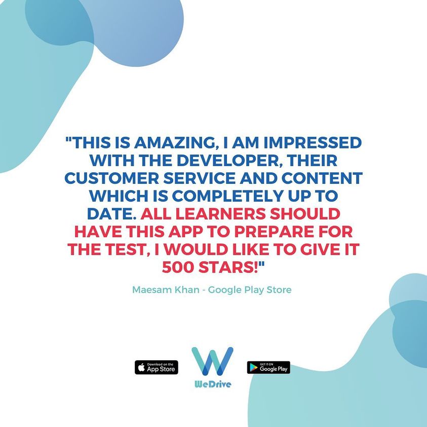 WeDriveUK's tweet image. Always a nice boost to read through some positive feedback - especially on a Tuesday morning🤩 We love receiving reviews just like this one - thank you!
#learntodrive #learnerdriverapp #drivingtheoryapp #learningtodrive #theorytestapp #drivinglessons