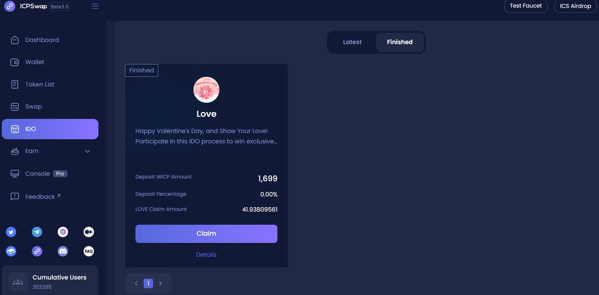 ICPSwap's tweet photo. Hi, siblings!🙋

The subscription for Love tokens has ended. Please claim the Love tokens you subscribed for within 48 hours in #ICPSwap - IDO.

Details: https://t.co/yFF5qSdInR

Valentine's Day Exclusive NFT will be distributed within 72 hours. https://t.co/BwNJjo21J4