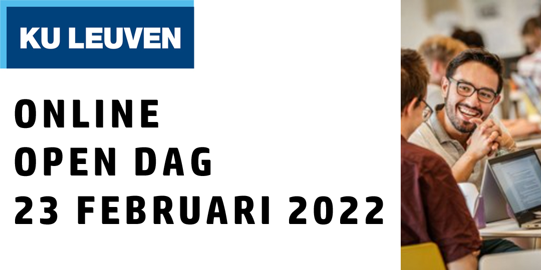 Tijdens de online open dag zet KU Leuven haar online platform open en zitten experts klaar om al je vragen te beantwoorden. Ideaal om van thuis uit KU Leuven te leren kennen en hun opleidingen te vergelijken in je eigen tempo. Meld je aan op kuleuven.be/toekomstigestu…