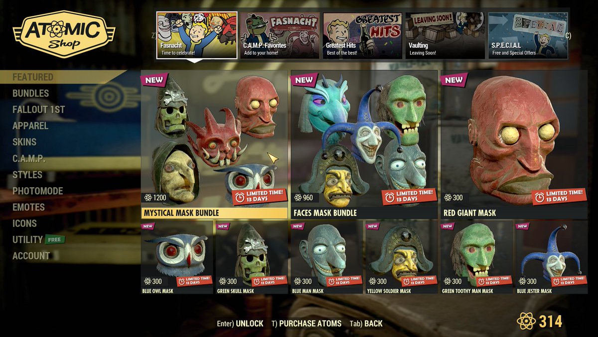 Fallout 76 - QUEEN OF FASNACHT BUNDLE!! Daily & Weekly