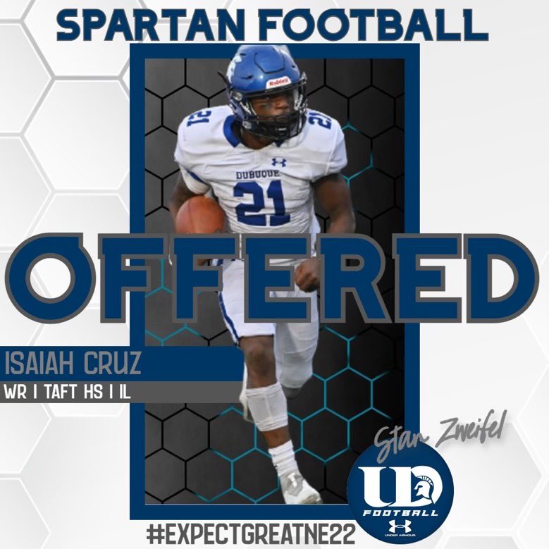 IsaiahCr14's tweet photo. Aftet a great talk with @CoachHopkins_ I am blessed to receive my 3rd offer from @DubuqueFootball⚪️🔵!! Excited for what’s more to come!! #AGTG @CoachBigPete @CoachElder54 @mattzilz @TopGunQB @PrepRedzoneIL https://t.co/iNxEiT8Emr
