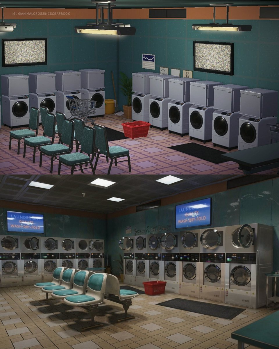kaegamez's tweet photo. Detroit: Become Human - Laundromatic 🧺
--
The 24 hours laundromat which Kara and Alice come across on their journey together 

@Quantic_Dream #DetroitBecomeHuman #ACNH #AnimalCrossingNewHorizions #ACNHDesigns https://t.co/6QWHC9zU9b