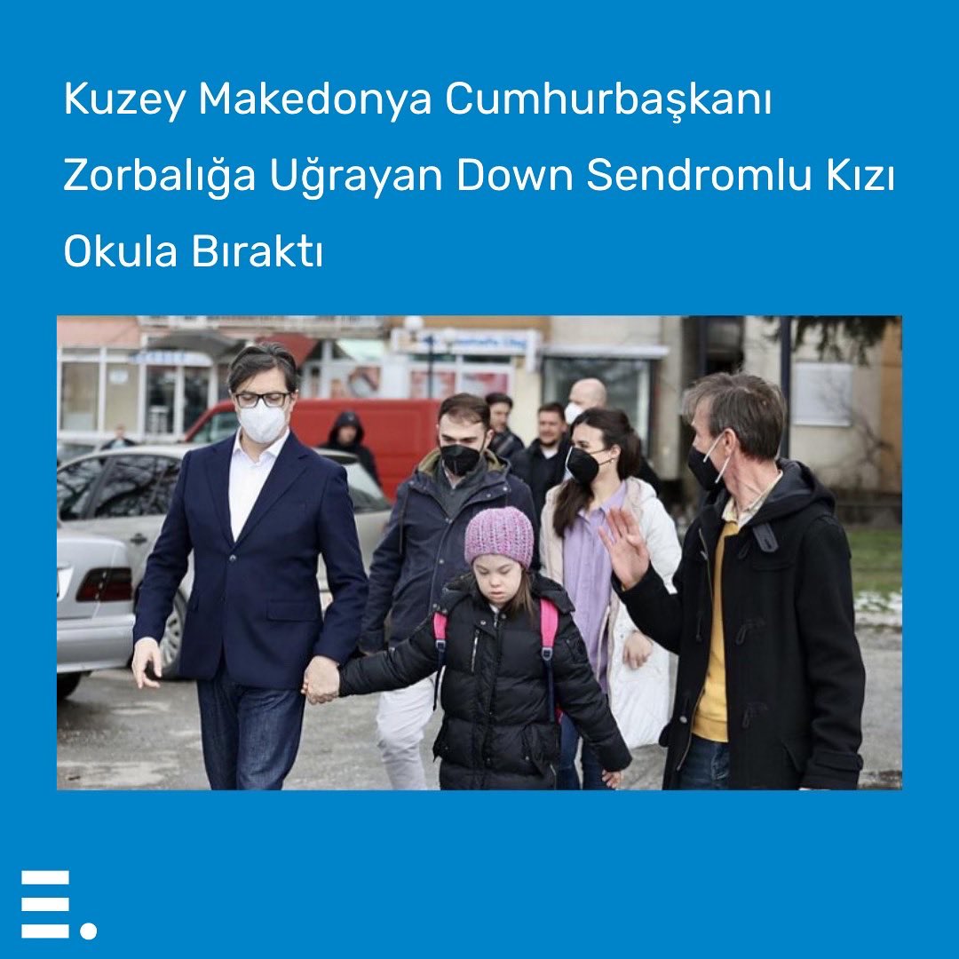 Kuzey Makedonya Cumhurbaşkanı, zorbalığa uğradığını duyduktan sonra down sendromlu bir kızı okula bıraktı. Stevo Pendarovski, geçtiğimiz hafta başkent Üsküp'ün yaklaşık 65 kilometre güneybatısındaki Gostivar'da Embla Adema ve ailesini ziyaret etti.