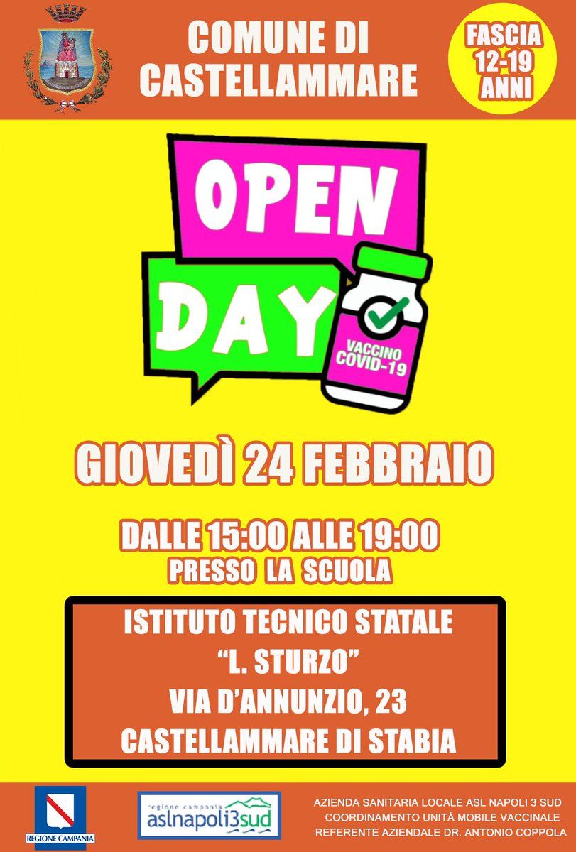 🌈 Proseguono le iniziative per incentivare la somministrazione dei vaccini nelle scuole

facebook.com/GaetanoCimmino…

#CastellammarediStabia #Castellammare #Stabia #Covid #Covid19 #Coronavirus #Scuola #PubblicaIstruzione #OpenDay #GaetanoCimmino #GaetanoCimminosindaco