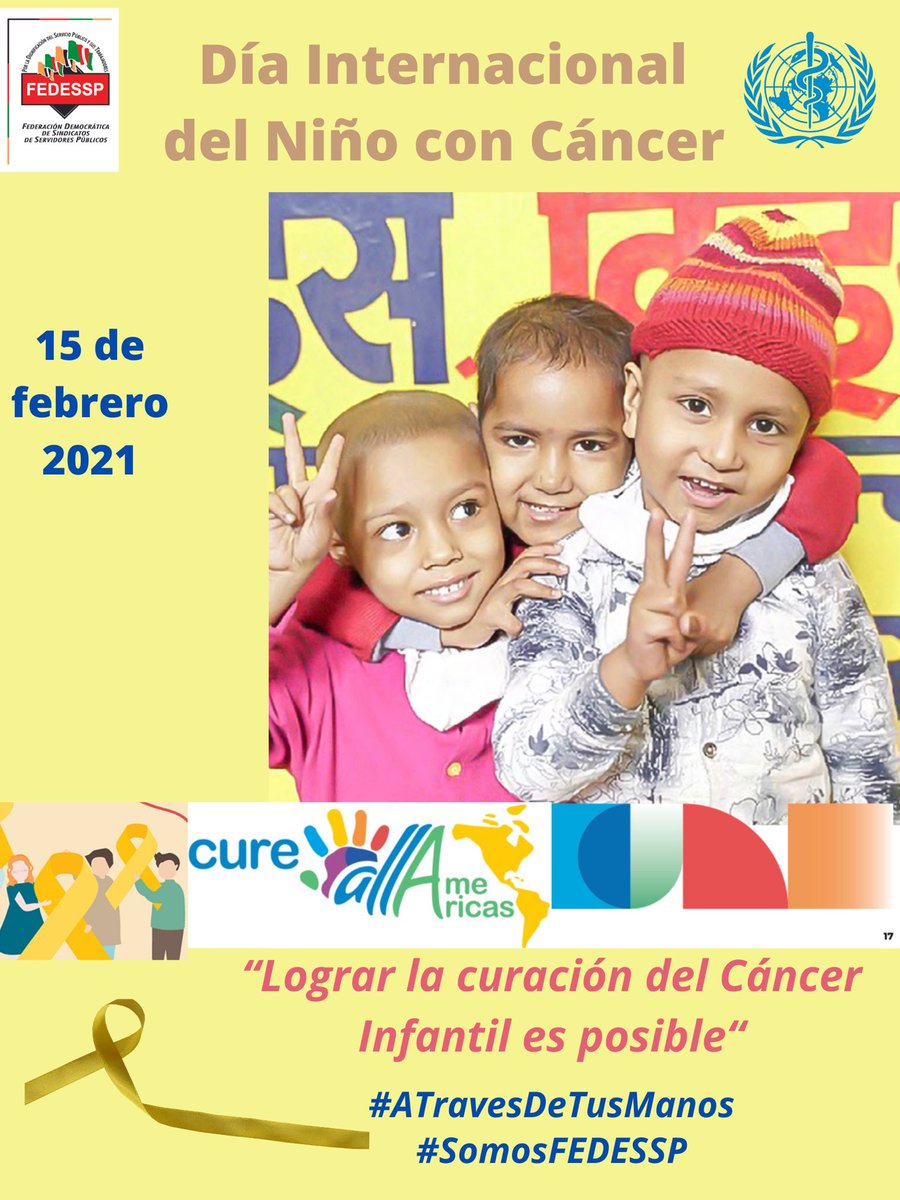 La mayoría de los casos de #CáncerInfantil son curables. Sin embargo, las desigualdades en el diagnóstico y el tratamiento generan un número desproporcionado de muertes en países de menores ingresos.
#15deFebrero #DíadelCáncerInfantil <a href="/agusaviles1/">Agustín Avilés</a> <a href="/palomitarelowde/">María</a> <a href="/valenzo14/">Otilio Valenzo Romero</a> Cdmx