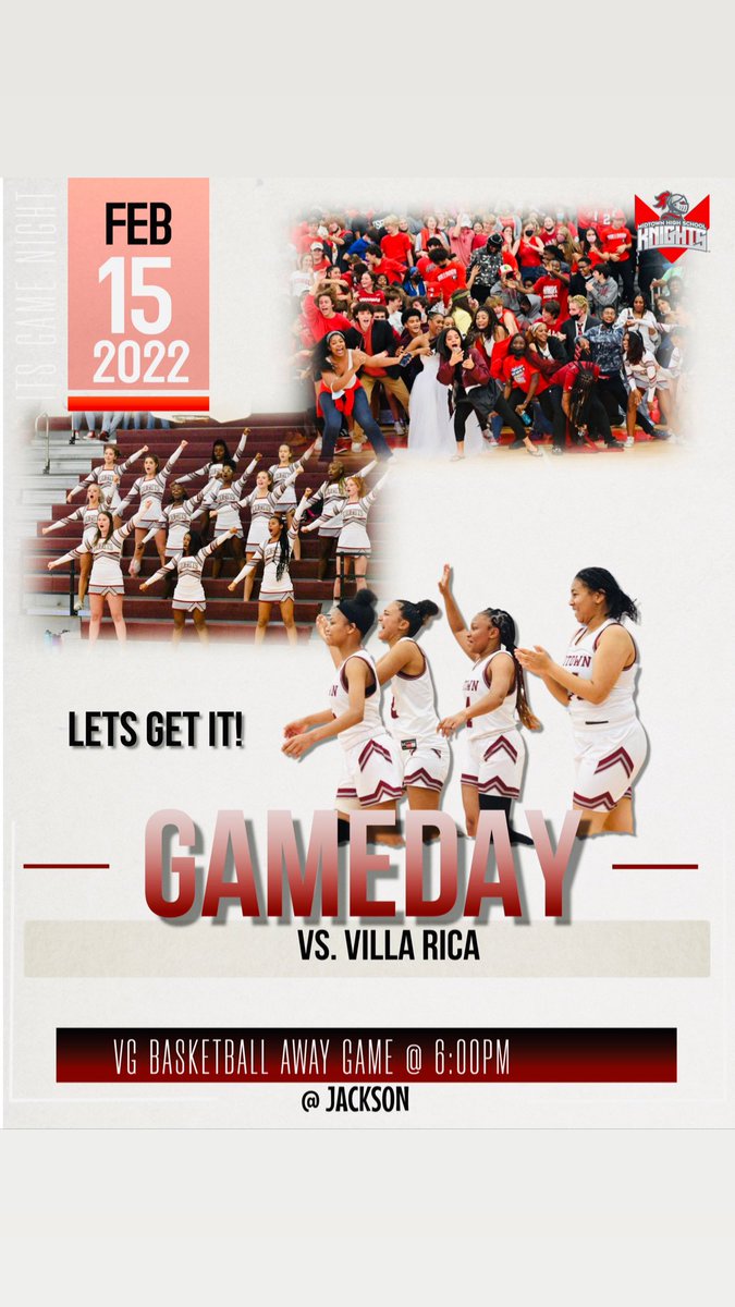 2ND ROUND REGION TOURNAMENT 📣
ITS TIME TO LACE UP‼️‼️

If You Haven’t Been Able to Come Out and Support Your Girl, Come Out And Support Your Knights 💪🏾🏀🙌🏾‼️

#IMPACTtheGame | #preparetobattle⚔️🛡 

🗓 Tonight 2/15/22
⌚️ 6:00pm
🕹Maynard Jackson HS
🎟 GoFan.com