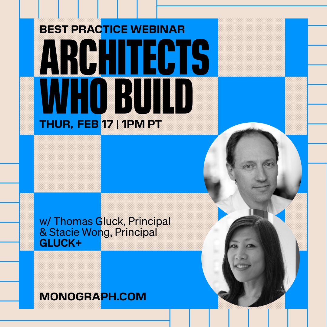 Feb 17! Architects Who Build!

🔥 Join us for a Fireside chat with <a href="/gluck_plus/">GLUCK+</a>'s Thomas Gluck, Principal &amp; Stacie Wong, Principal. 

Sign up now for FREE 👇
hubs.la/Q014cf6x0

P.S. Bring your questions to our guests for the❓Q&amp;A session at the end.