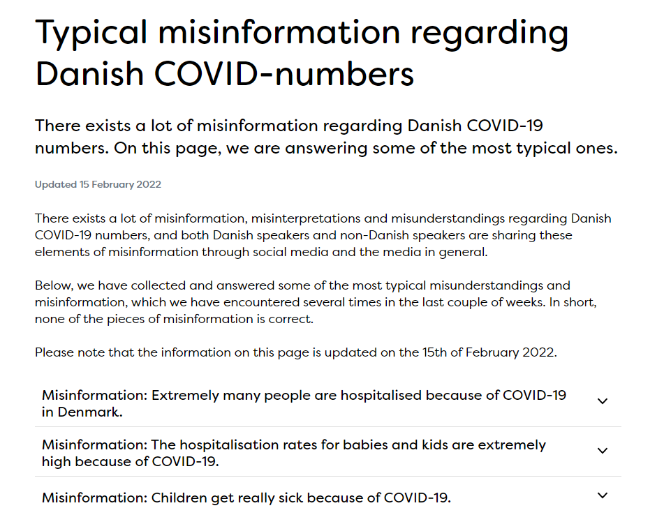 The government of Denmark has become the first to fight back against rampant left-wing misinformation causing many to believe COVID is more dangerous than it really is, dedicating a new web page to dispelling hysterical myths about the threat COVID poses.
en.ssi.dk/covid-19/typic…