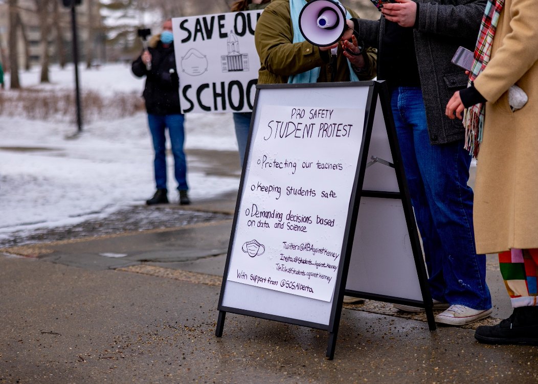 Spotted at the student protest at the Alberta Legislature on Monday. #ableg #abed