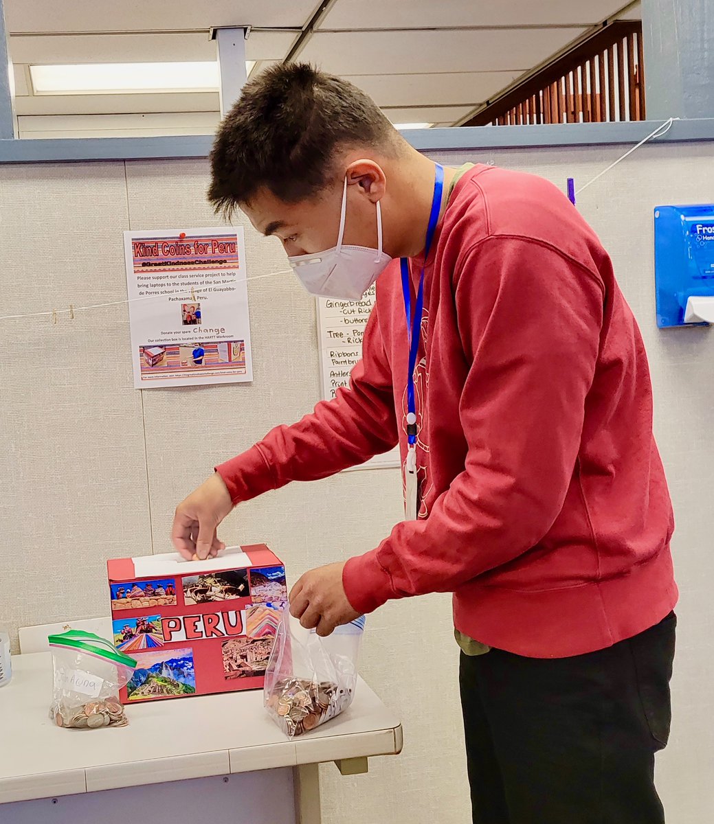 WVUSD_Tweet's tweet image. Kind Coins for Peru! Trisha Castaneda&apos;s HARTT Center class raised $355 in spare change donations during the #GreatKindnessChallenge service project. Funds will bring laptops to the children of San Martin de Porres. 
#TogetherAgain #ReconnectRestoreReimagine