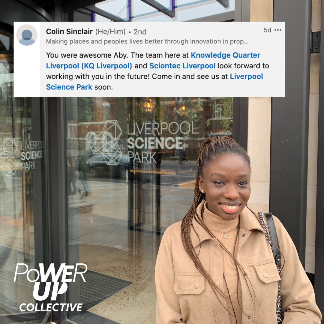NP_Futures's tweet photo. WOW! Aby Ndiaye is taking all the networking opportunities she created.
@LpoolSciencePrk offered Aby to get involved in a young person group who speak to the senior leaders within the @LpoolCityRegion Such an incredible day!
#WeArePower #PowerUpCollective #networking https://t.co/BOSWZK9i5z