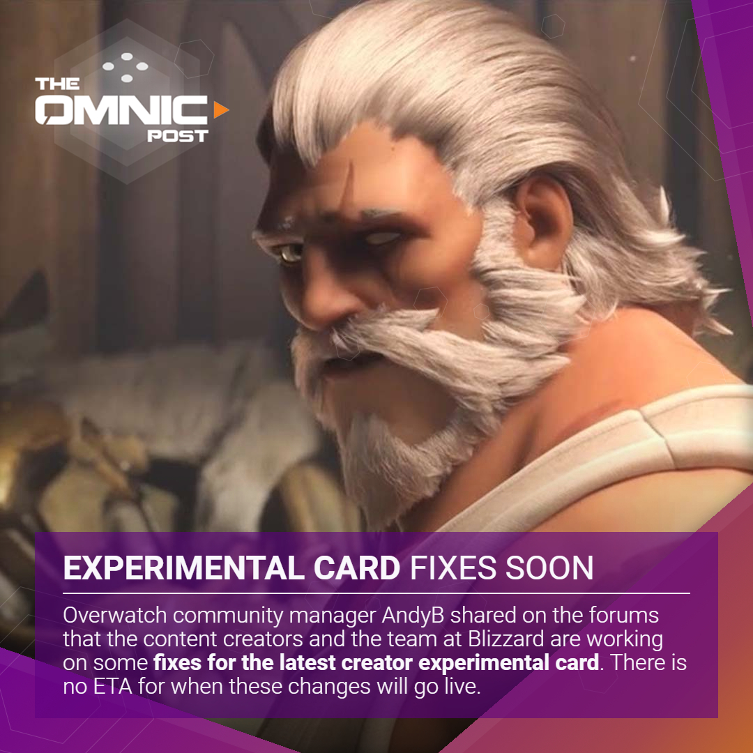 omnicpost's tweet photo. What would you like them to change?
#overwatchgame #overwatch #gaming #overwatch2 #experimentalcard #creatorcup #fixes https://t.co/fj923KezAy