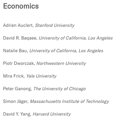 Congratulations to this year's #SloanFellows in economics 🎉🥳🎈

The creativity, dedication, and generosity of these (and many other) young scholars fills me with optimism about the future of our profession