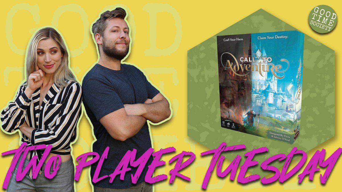 goodtimesociety's tweet photo. It's finally happening! We're back this week with an in-studio #TwoPlayerTuesday, playing #CalltoAdventure from @bwisegames with @thebeccascott and @thejakemichels! 

Catch it live 
Tues @ 12 PT
twitch dot tv slash thebeccascott https://t.co/6X0BjYAbjp