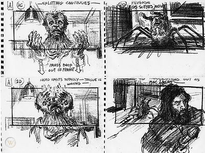AlejandroGCalvo's tweet photo. Los story-boards de LA COSA ideados por Rob Bottin y dibujados por Mike Ploog son una locura https://t.co/x7qLzgr8aO