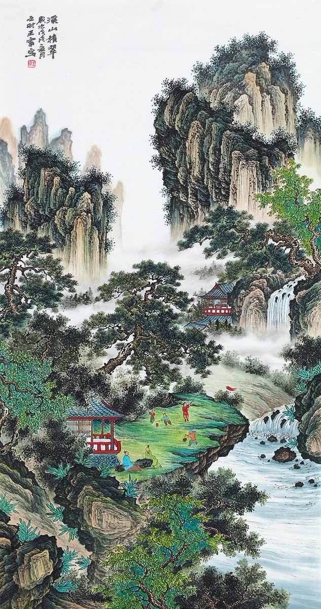 wyhwzd's tweet photo. 《溪山积翠》——只此青绿🇨🇳 https://t.co/kf7Z78XEkr