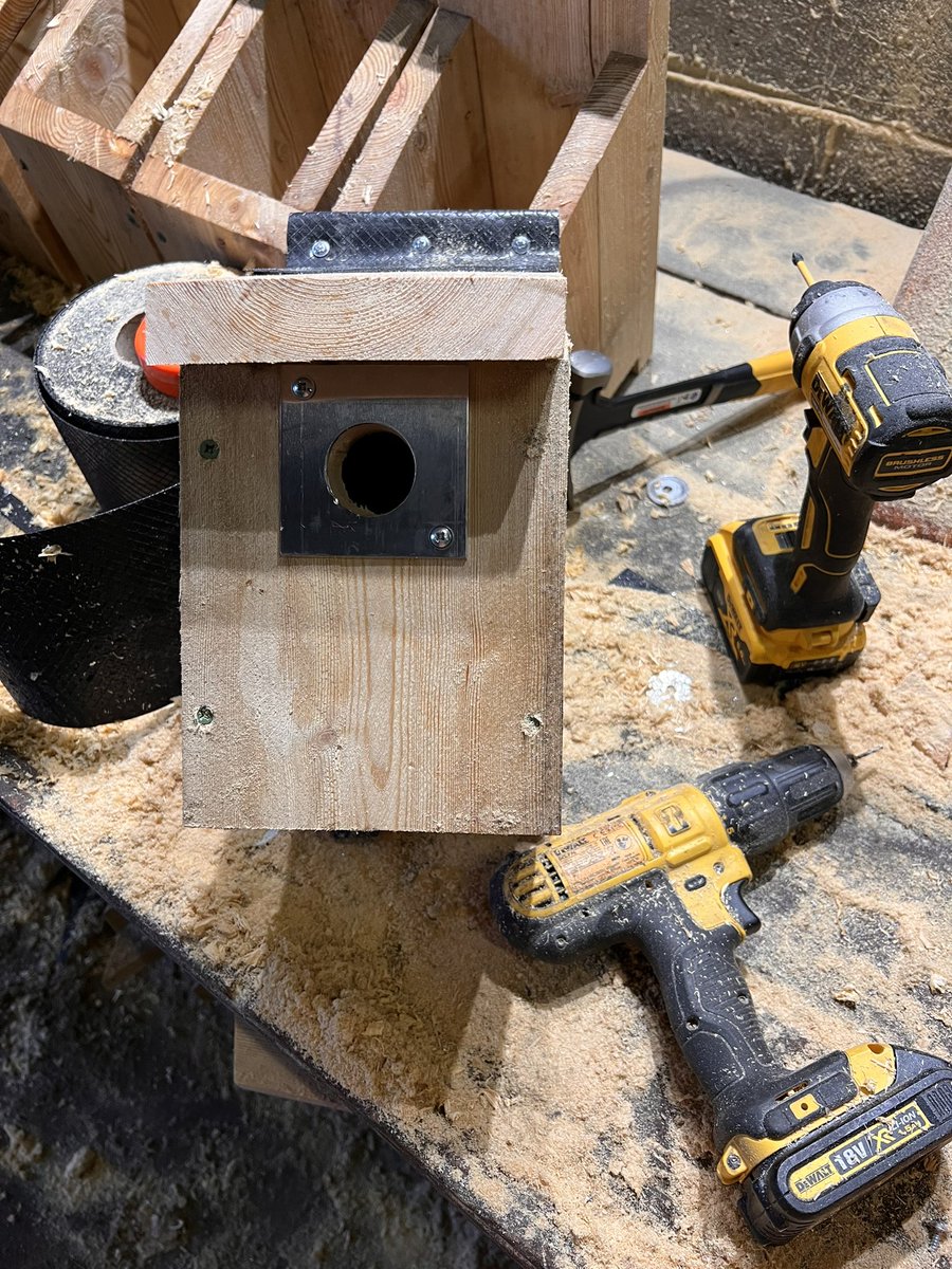 Working my way through them #nationalnestboxweek 
Can’t see many going up this week, but hopefully they’ll all be ready for a nice day or two next week 🤞
#100birdboxes