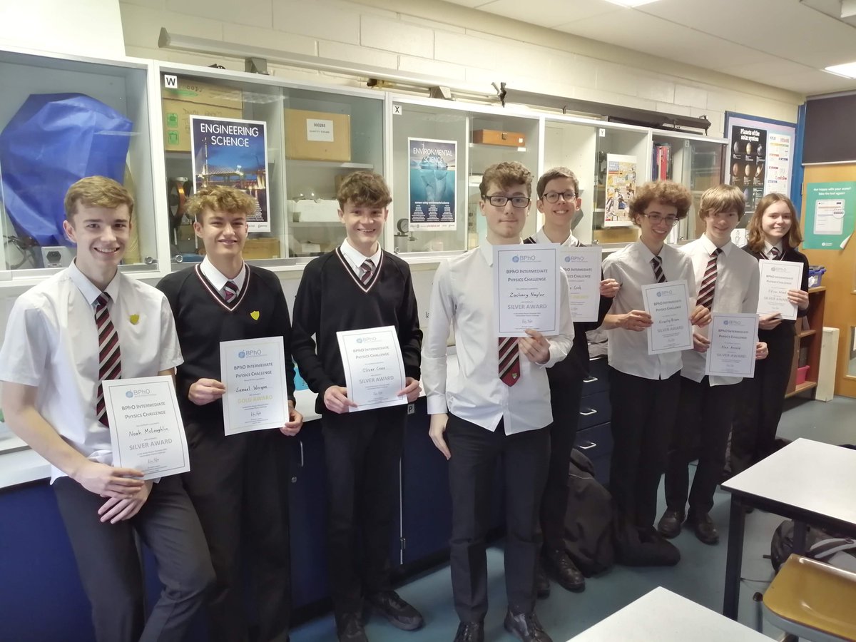 Y11s <a href="/wyedeanschool/">Wyedean School & Sixth form centre</a> received their certificates today for the <a href="/TheBPhO/">The BPhO</a> Intermediate Physics Challenge 2022. 2 x gold, 19 x silver and 8 x bronze. Congratulations to all those who took part! #stem #STEMeducation