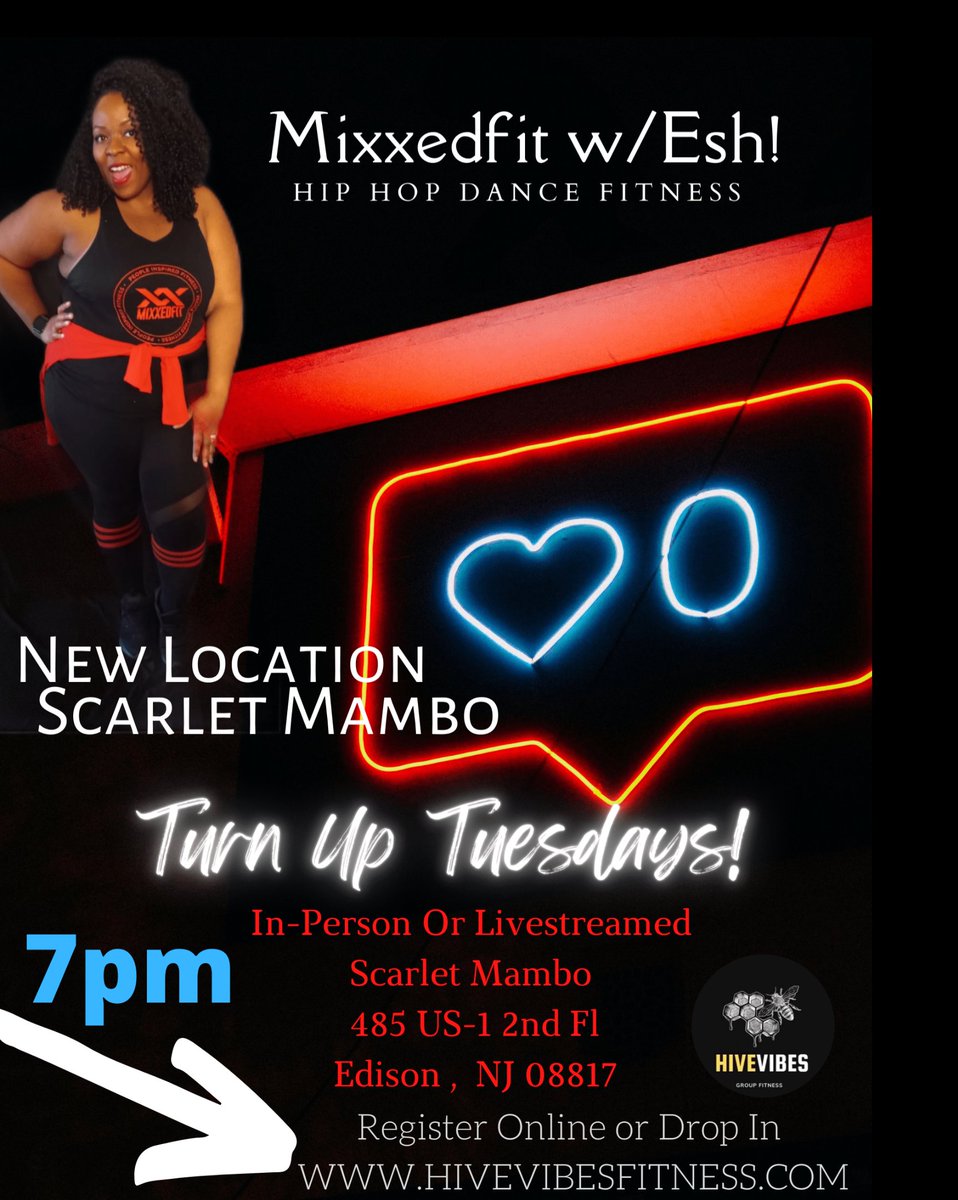 Turn Up Tuesdays🔥🙌🏾

🗣NEW TUESDAY LOCATION IN EDISON 

Mixxedfit w/Esh
Scarlet Mambo
485 US-1 2nd Fl
Edison, NJ🐝

Register Online or Drop In
hivevibesfitness.com 

#hiphop #Fitness #dancefitnesss #fy #fyp #mixxedfit #Mixxedfitnj #❤