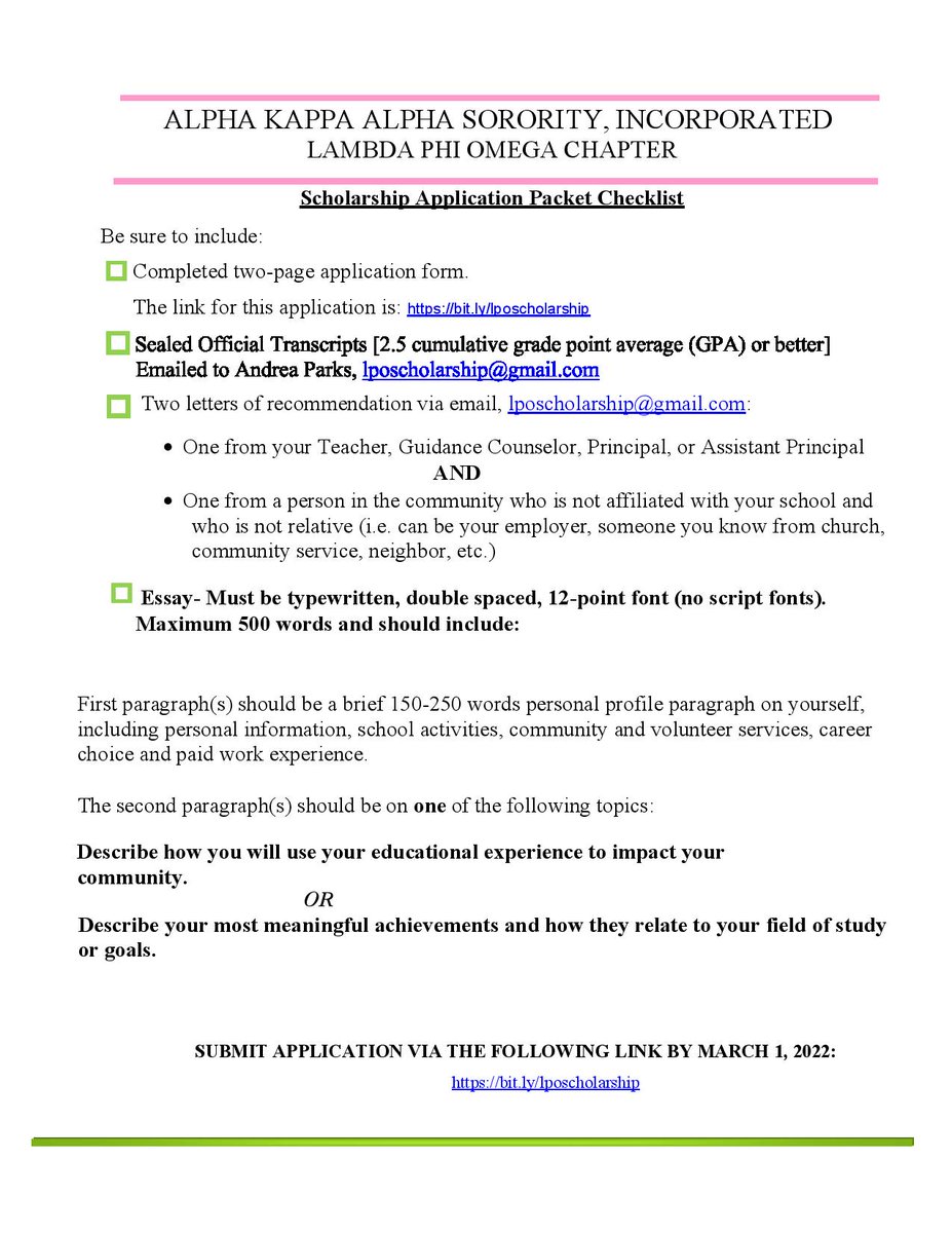 HNGuidance's tweet image. Two new scholarship postings:

(1) Mayor Frank G. Jackson Black History Month Scholarship   ***Deadline: March 30th***

(2) Alpha Kappa/Alpha Sorority Scholarship   ***Deadline: March 1st***