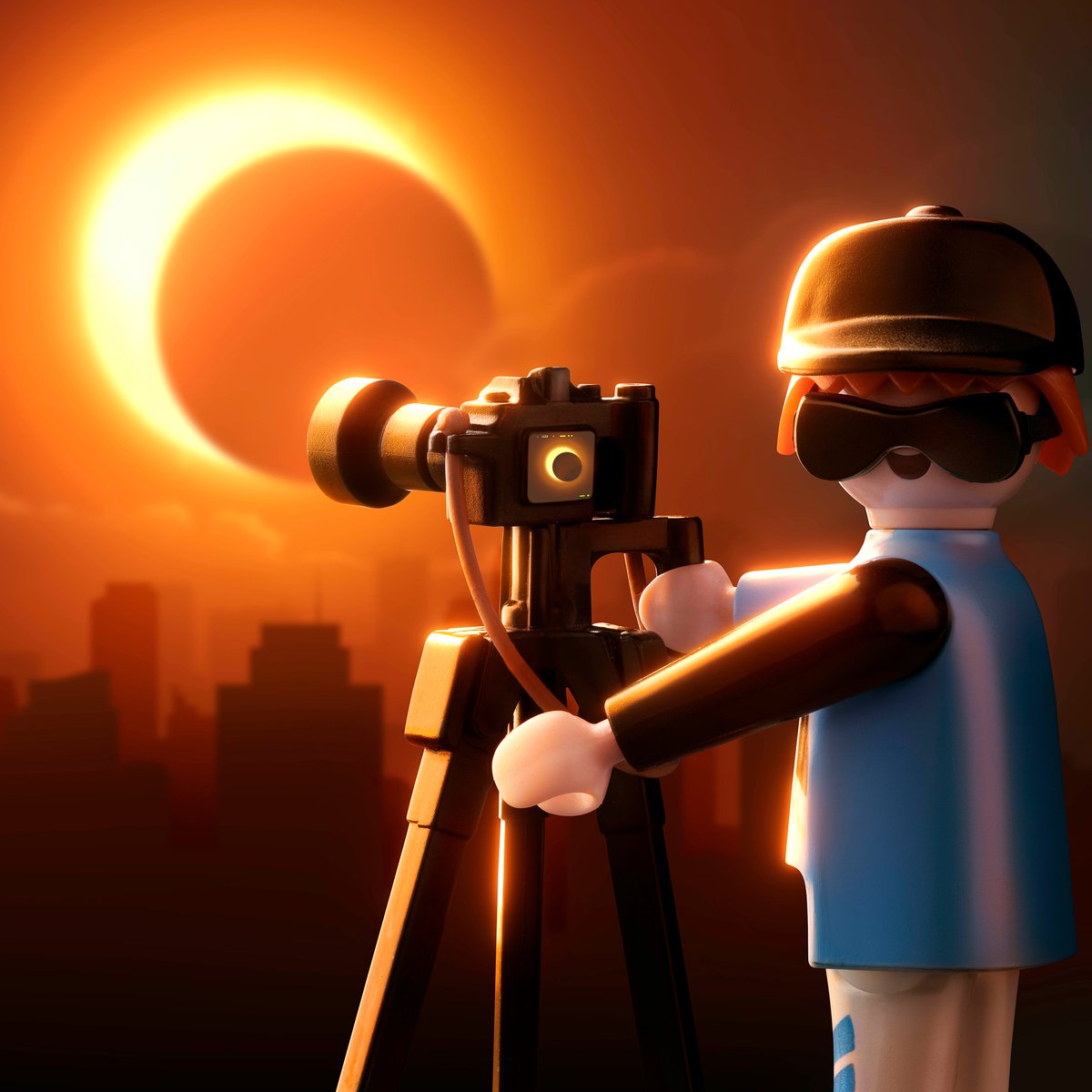 Today is a special day because a spectacle is taking place in the sky: The first eclipse of the year, this partial solar eclipse is visible from southern South America, parts of Antarctica, and over the Pacific and Atlantic Oceans. ☀️

#PLAYMOBIL #Partialsolareclipse