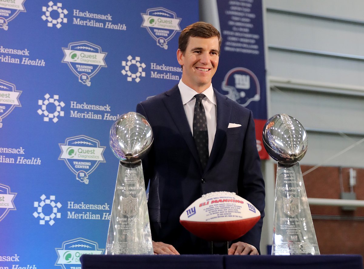 Eli Manning:

All time QB rankings:

Yards: 9th
TDs: 10th
Completions: 9th
Attempts: 8th
Comebacks: 14th
Wins: 11th
Game Winning Drives: 11th

And…

Playoff wins: 8
Super Bowls: 2
Super Bowl MVP’s: 2

This is the resume of a future Hall of Famer.
