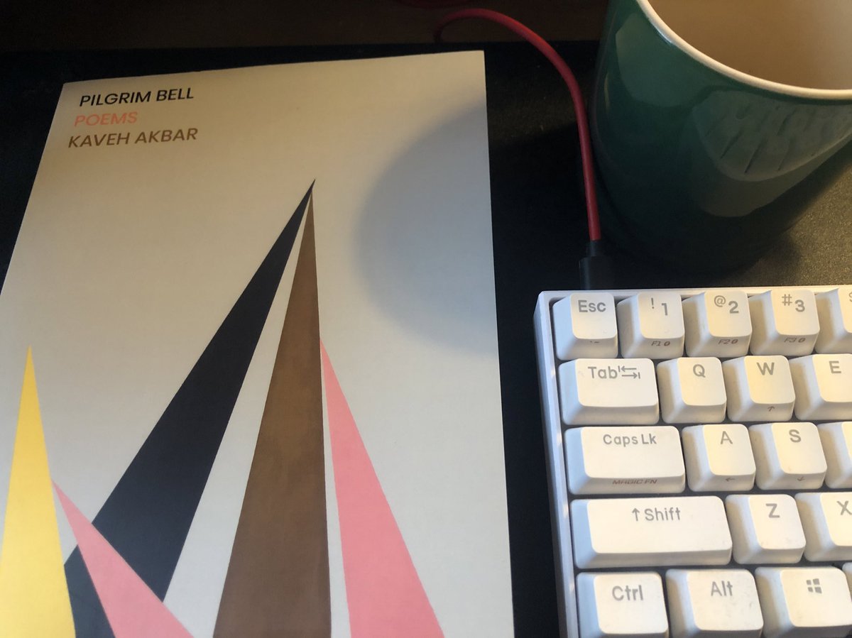 I keep a book of poetry on my desk as a reminder to take a moment with something beautiful &amp; outside myself during the day, however grey or heavy my todo list. This one is special. Thanks too, <a href="/DavidNaimon/">(((David Naimon)))</a> &amp; Kaveh for the chat on BTC. Such a treat! 🙌 podcasts.apple.com/gb/podcast/bet…