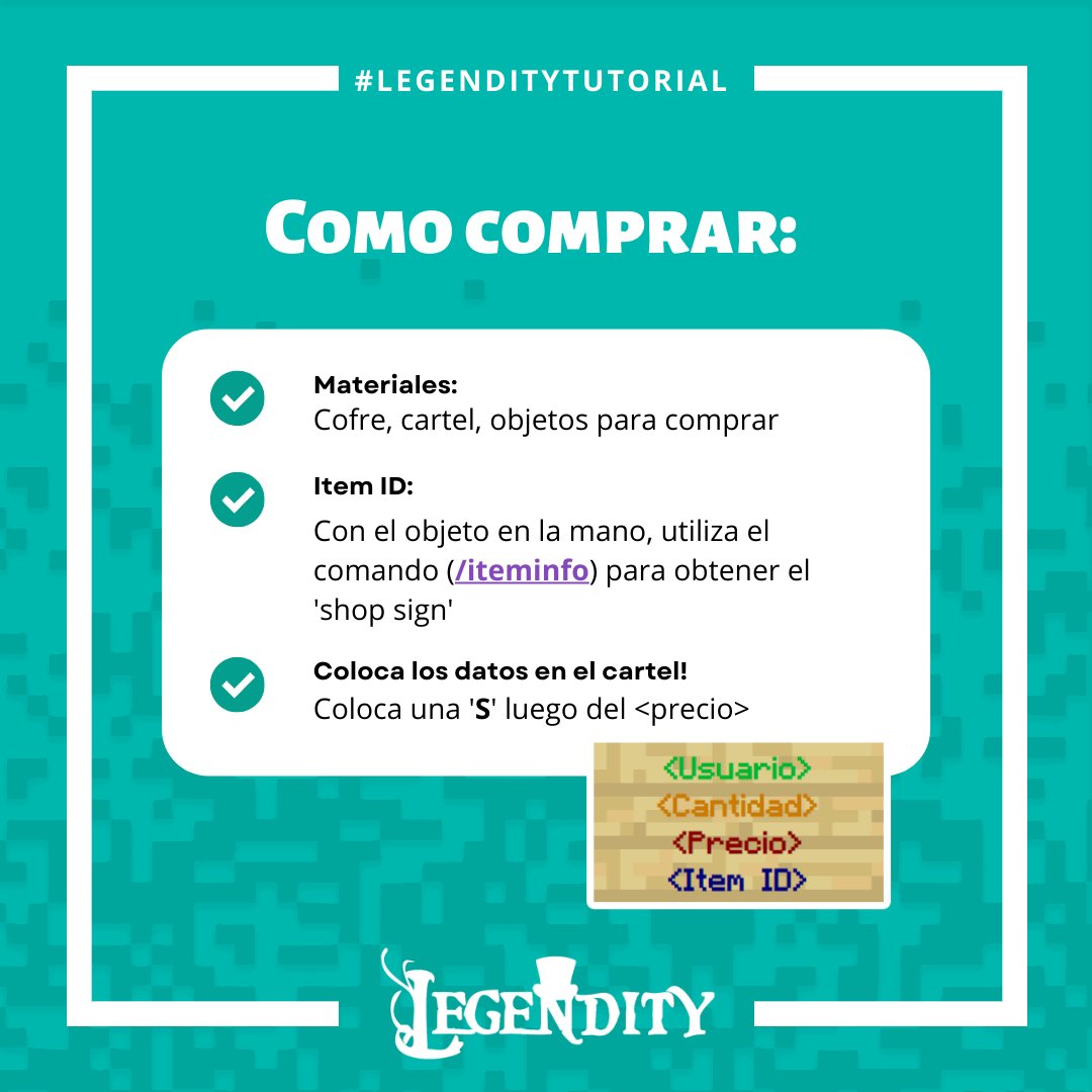 LegendityES's tweet image. #LegendityTutorial

A continuacion te dejamos distintos pasos para crear una tienda en nuestra modalidad survival del servidor 😎😱